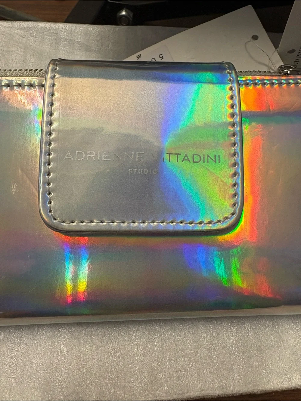 Adrienne Vittadini Holographic Silver Wallet